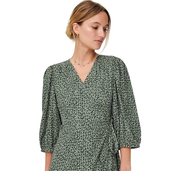 Only - "Olivia" Wickelkleid für Damen, V-Ausschnitt, Puffärmel (Balsam Grün) - Image 3