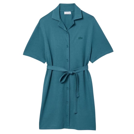 Lacoste - Hemdblusenkleid für Damen, Baumwolle Leinen (Grün) - Image 2