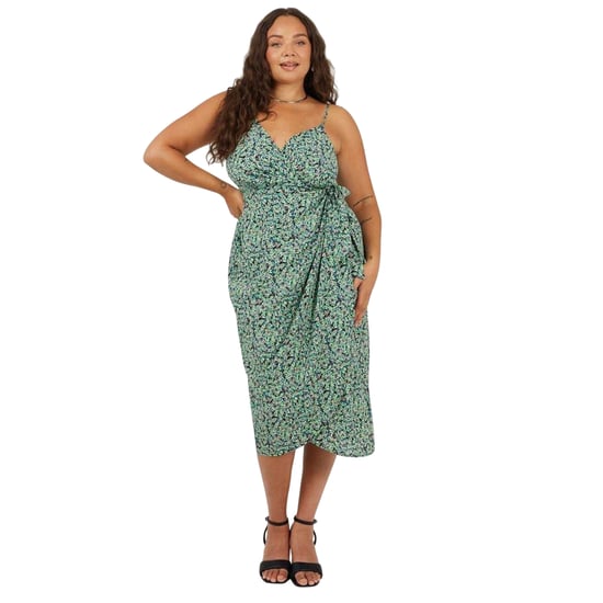 Brave Soul - Midikleid für Damen, V-Ausschnitt, Kurven, Ärmellos (Grün) - Image 1