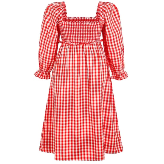 Miso - Midikleid für Damen, Langärmlig (Rot/Weiß) - Image 2
