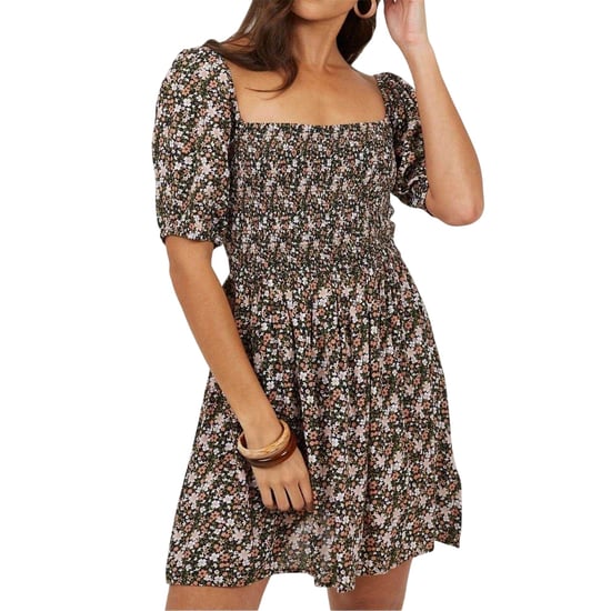 Brave Soul - Minikleid für Damen, Eckiger Ausschnitt, Puffärmel (Pink/Bunt) - Image 1