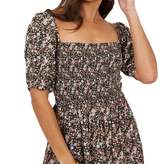 Brave Soul - Minikleid für Damen, Eckiger Ausschnitt, Puffärmel (Pink/Bunt) - Image 3