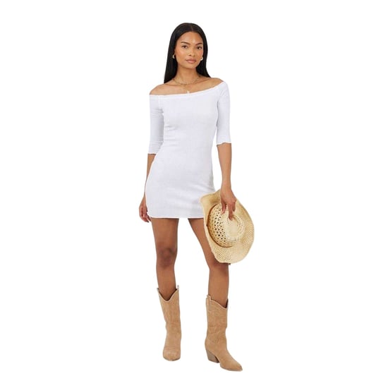 Brave Soul - Minikleid für Damen, Wellensaum (Weiß) - Image 1