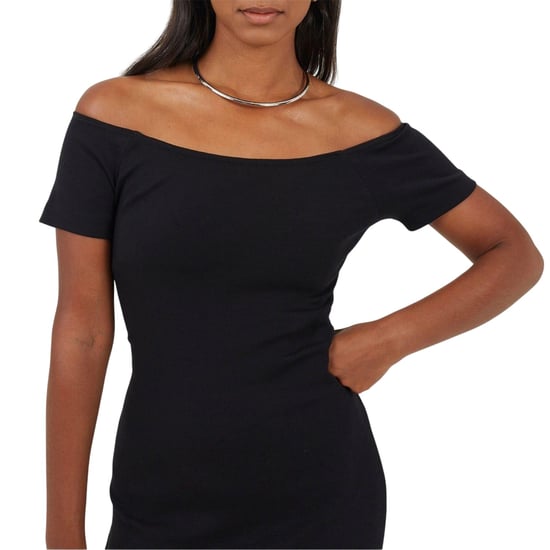 Brave Soul - Bodycon Kleid für Damen, Schulterfrei, kurzärmlig (Schwarz) - Image 3