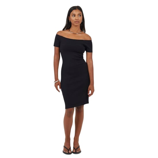 Brave Soul - Bodycon Kleid für Damen, Schulterfrei, kurzärmlig (Schwarz) - Image 4