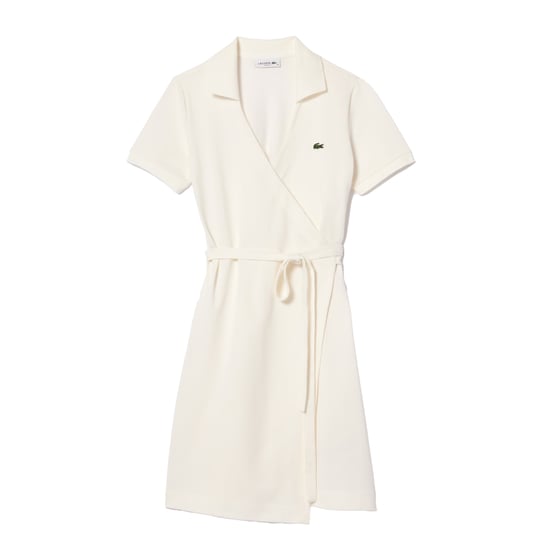 Lacoste - Wickelkleid für Damen, V-Ausschnitt, kurzärmlig (Weiß) - Image 2