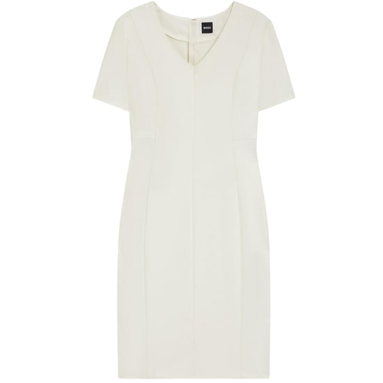 Boss - "Damaisa" Midikleid für Damen, V-Ausschnitt, Schmal, kurzärmlig (Weiß) - Image 1