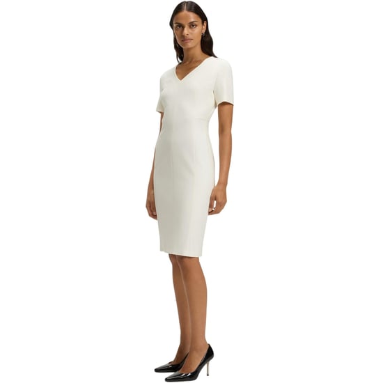 Boss - "Damaisa" Midikleid für Damen, V-Ausschnitt, Schmal, kurzärmlig (Weiß) - Image 3