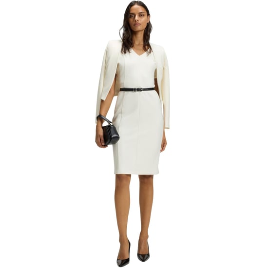 Boss - "Damaisa" Midikleid für Damen, V-Ausschnitt, Schmal, kurzärmlig (Weiß) - Image 5