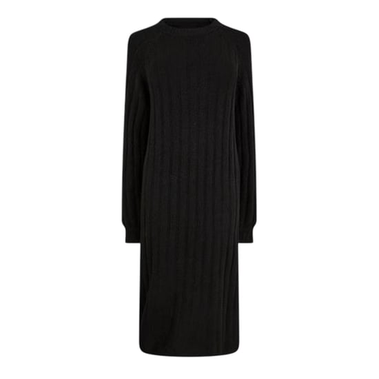 Pieces - Midikleid für Damen, Rundhalsausschnitt, Jerseyware, Langärmlig (Schwarz) - Image 2