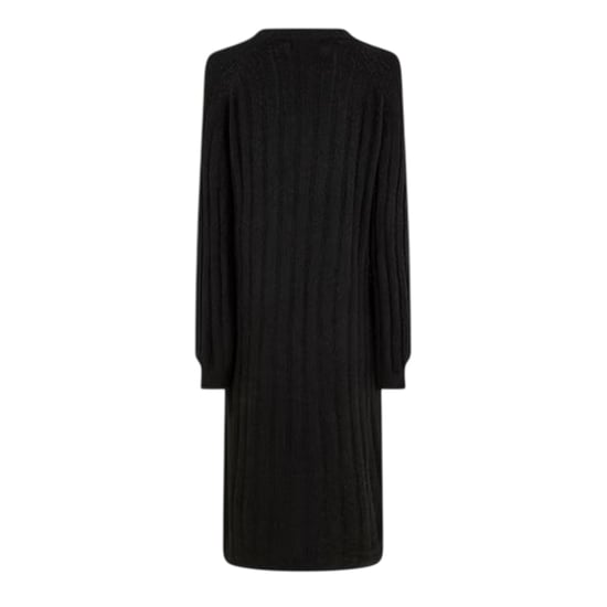 Pieces - Midikleid für Damen, Rundhalsausschnitt, Jerseyware, Langärmlig (Schwarz) - Image 3