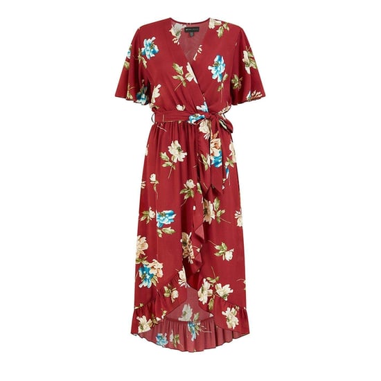Mela London - Wickelkleid für Damen, V-Ausschnitt (Rot) - Image 1