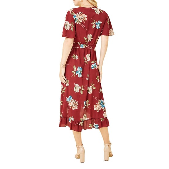 Mela London - Wickelkleid für Damen, V-Ausschnitt (Rot) - Image 2