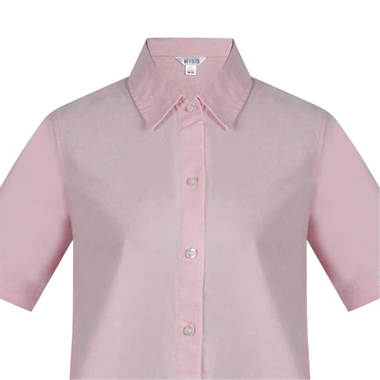 Miso - Mini Shirt Dress für Damen, Mit Kragen, Oxford-Stil (Pink) - Image 3