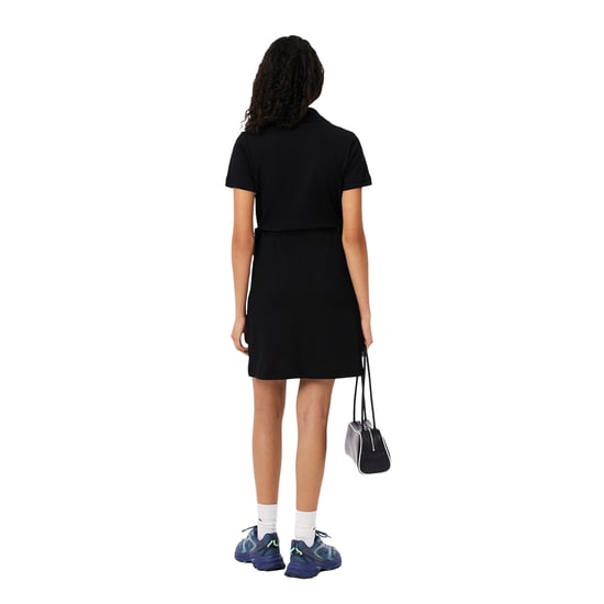 Lacoste - Wickelkleid für Damen, V-Ausschnitt, kurzärmlig (Schwarz) - Image 2