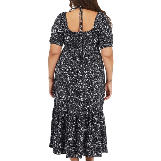 Brave Soul - Midikleid für Damen, V-Ausschnitt, Kurven, kurzärmlig (Schwarz/Violett) - Image 2