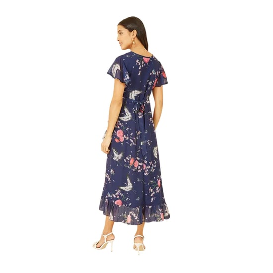 Yumi - Wickelkleid für Damen, V-Ausschnitt (Marine) - Image 2