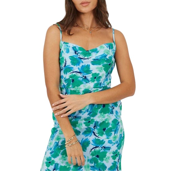 Brave Soul - Midikleid für Damen, Spaghetti-Träger (Grün/Blau) - Image 3