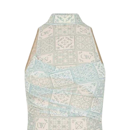 Off White - Unterkleid-Stil für Damen, Hoher Kragen, Tüll (Blau/Weiß) - Image 2