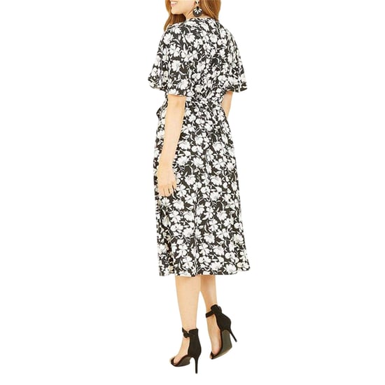 Yumi - Wickelkleid für Damen, V-Ausschnitt (Schwarz) - Image 2