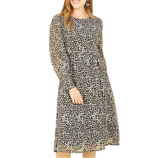 Yumi - Kleid mit ausgestelltem Rock für Damen, Rundhalsausschnitt (Braun/Schwarz) - Image 4
