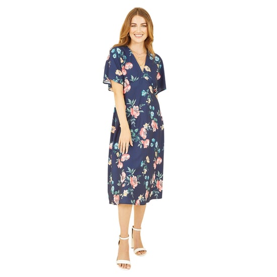 Yumi - Wickelkleid für Damen, Kimonoärmel (Marine) - Image 3