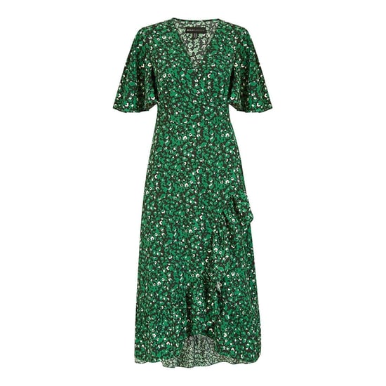 Mela London - Wickelkleid für Damen, V-Ausschnitt, Flatter-Ärmel (Grün) - Image 1