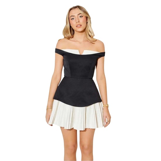 Odd Muse - "Exclusive No.1" Minikleid für Damen, Schulterfrei (Schwarz/Weiß) - Image 2