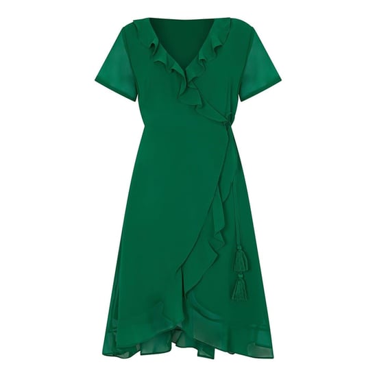 Yumi - Wickelkleid für Damen, V-Ausschnitt (Grün) - Image 2