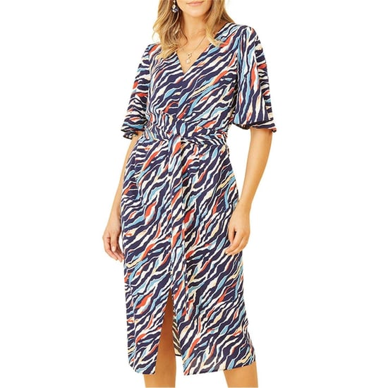Yumi - Wickelkleid für Damen, V-Ausschnitt (Marine) - Image 4