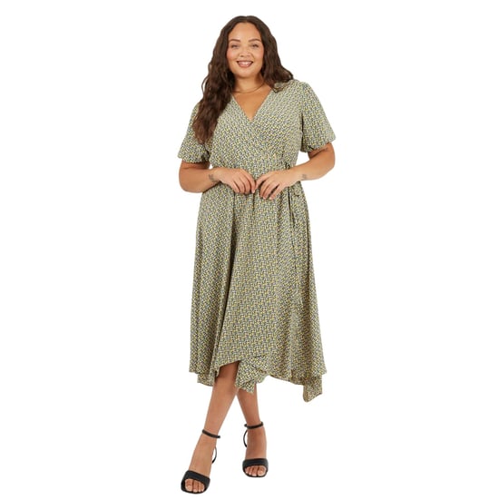 Brave Soul - Wickelkleid für Damen, V-Ausschnitt, Kurven, kurzärmlig (Grün) - Image 1