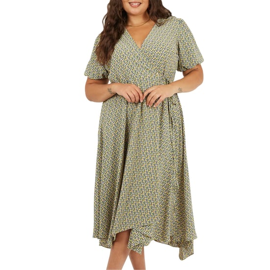 Brave Soul - Wickelkleid für Damen, V-Ausschnitt, Kurven, kurzärmlig (Grün) - Image 2