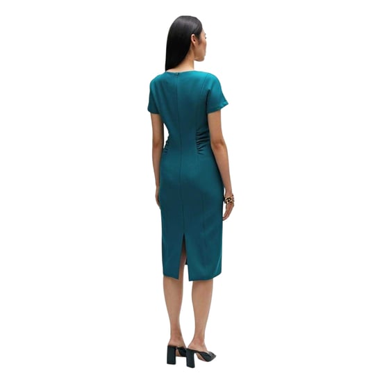 Boss - Midikleid für Damen, Rundhalsausschnitt, kurzärmlig (Grün) - Image 3