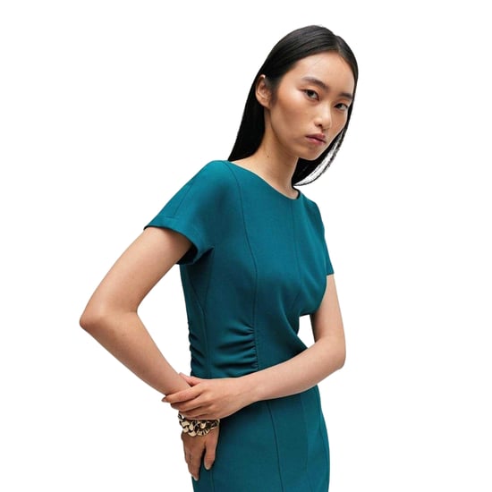 Boss - Midikleid für Damen, Rundhalsausschnitt, kurzärmlig (Grün) - Image 4