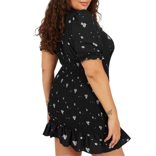 Brave Soul - Minikleid für Damen, V-Ausschnitt, Plus, Puffärmel (Schwarz/Weiß) - Image 2