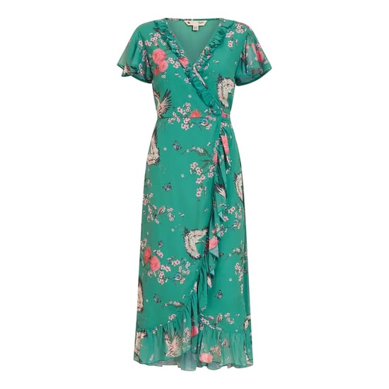 Yumi - Wickelkleid für Damen, V-Ausschnitt (Grün) - Image 1