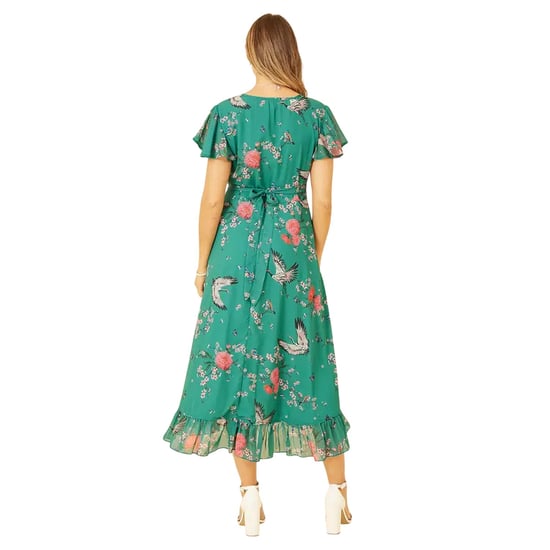 Yumi - Wickelkleid für Damen, V-Ausschnitt (Grün) - Image 2