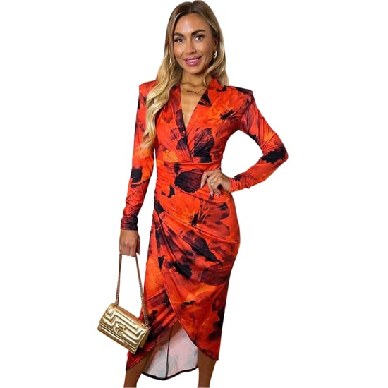 AX Paris - Wickelkleid für Damen, Langärmlig (Rot) - Image 2