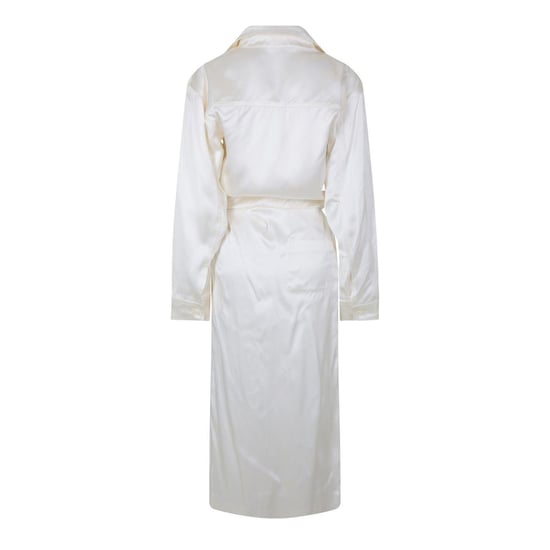 Off White - "Chine" Wickelkleid für Damen, V-Ausschnitt, Satin (Weiß) - Image 2