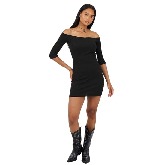Brave Soul - Minikleid für Damen, Wellensaum (Schwarz) - Image 1