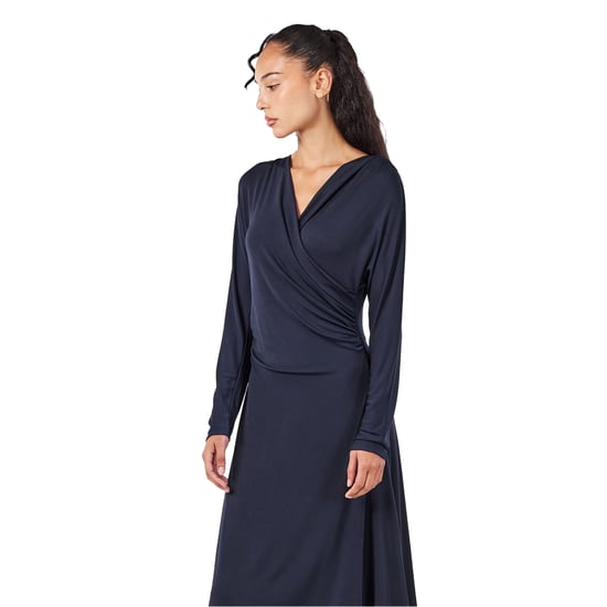 Boss - "Ettita" Wickelkleid für Damen, V-Ausschnitt, Langärmlig (Dunkelblau) - Image 3