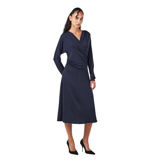 Boss - "Ettita" Wickelkleid für Damen, V-Ausschnitt, Langärmlig (Dunkelblau) - Image 5