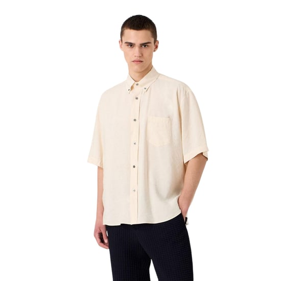 Emporio Armani EA7 - Hemd für Herren, leger, kurzärmlig (Cremefarbe) - Image 3
