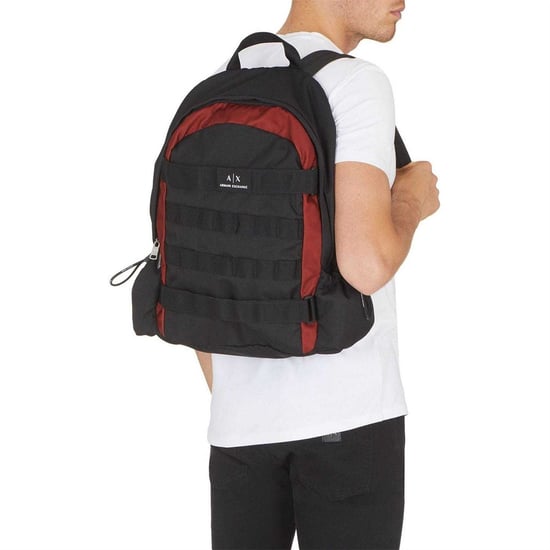 Armani Exchange - Rucksack, Nylon (Schwarz/Rot) - Image 4