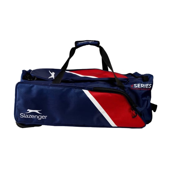 Slazenger - "V60" Reisetasche mit Rollen, Logo, Kricket (Marine/Rot) - Image 2
