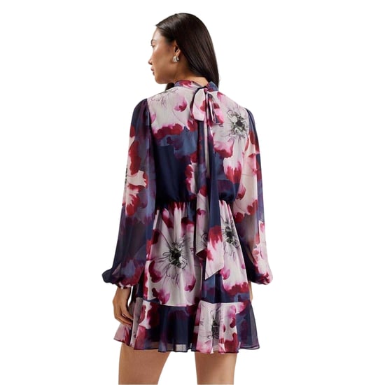 Ted Baker - "Aracely" Minikleid für Damen, Chiffon, Weite Ärmel (Marine/Bunt) - Image 2