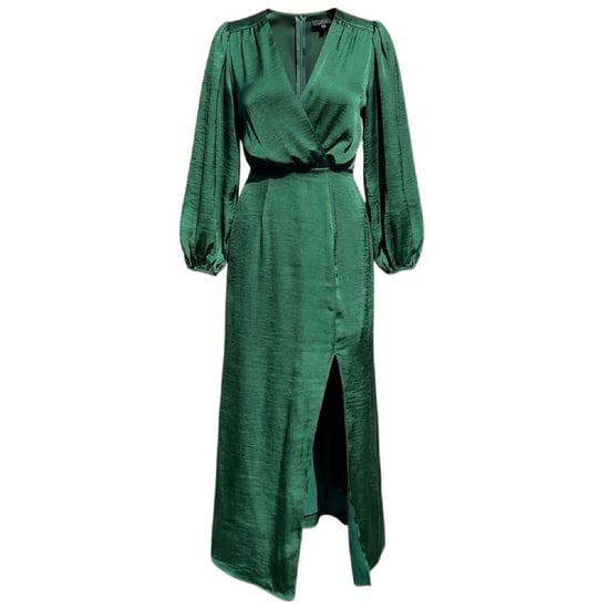 AX Paris - Wickelkleid für Damen, Satin, Langärmlig (Petrol) - Image 2