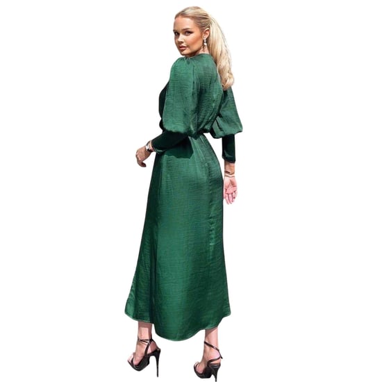 AX Paris - Wickelkleid für Damen, Satin, Langärmlig (Petrol) - Image 3