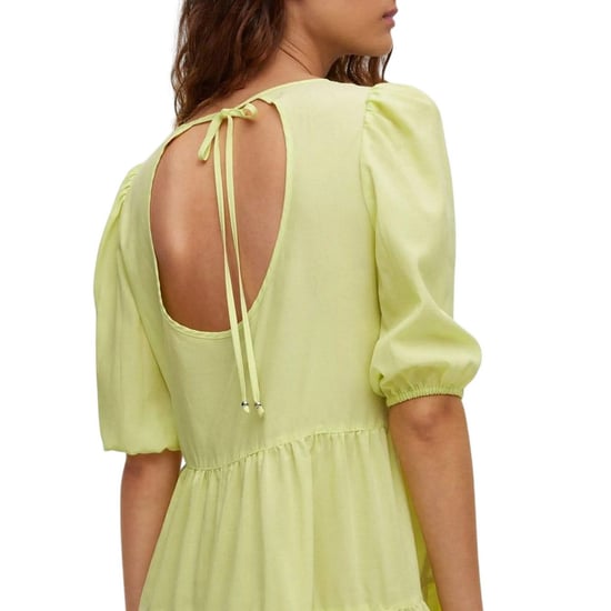 Hugo - Midikleid für Damen, Gestuft, Puffärmel (Gelb) - Image 4