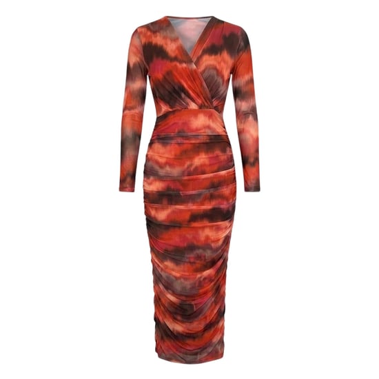 AX Paris - Wickelkleid für Damen, Polyester, Bodycon, Langärmlig (Rostfarben) - Image 2